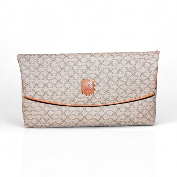 CELINE Macadam Triomphe Beige Clutch/Handbag (Pre-owned, Authentic & Vintage) - Picture 1 of 15